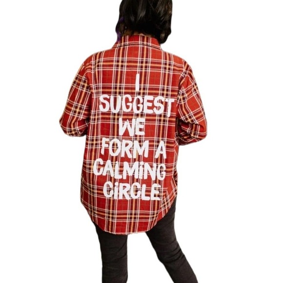 Disney Tops - Cakeworthy Disney Hocus Pocus Flannel Shirt Rust Plaid XL Mary